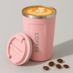 ⁦كوب حراري سعة 510 مل – ستانلس ستيل عازل مزدوج و مقاوم للتسرب  – وردي⁩ - الصورة ⁦3⁩