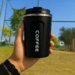 ⁦كوب حراري سعة 510 مل – ستانلس ستيل عازل مزدوج و مقاوم للتسرب  – أسود⁩ - الصورة ⁦2⁩