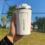 ⁦كوب حراري سعة 510 مل – ستانلس ستيل عازل مزدوج و مقاوم للتسرب  – أبيض⁩ - الصورة ⁦2⁩