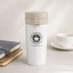 كوب حراري سعة 450 مل – ستانلس ستيل عازل مزدوج و مقاوم للتسرب  – أبيض