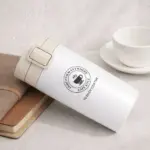 ⁦كوب حراري سعة 450 مل – ستانلس ستيل عازل مزدوج و مقاوم للتسرب  – أبيض⁩ - الصورة ⁦2⁩