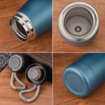 ⁦ترمس حراري سعة 550 مل – ستانلس ستيل يحافظ على المشروبات الساخنة و الباردة – فضي⁩ - الصورة ⁦4⁩