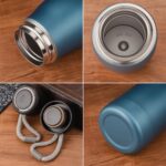 ⁦ترمس حراري سعة 550 مل – ستانلس ستيل يحافظ على المشروبات الساخنة و الباردة – أزرق⁩ - الصورة ⁦4⁩