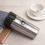 ⁦كوب حراري سعة 450 مل – ستانلس ستيل عازل مزدوج و مقاوم للتسرب – فضي⁩ - الصورة ⁦2⁩