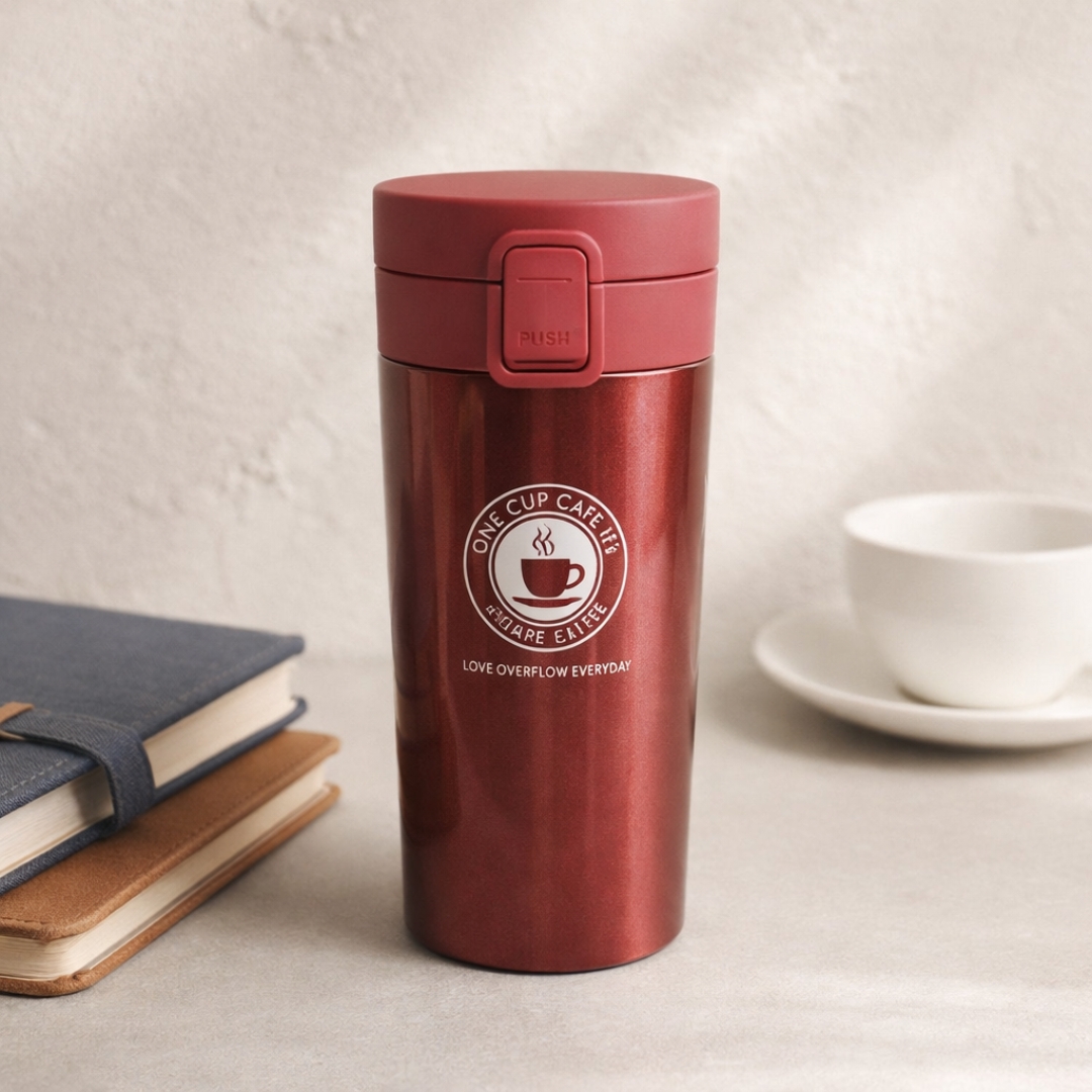 Copy of Copy of Untitled Design (6) كوب حراري سعة 450 مل – ستانلس ستيل عازل مزدوج و مقاوم للتسرب – أحمر - الصورة 1