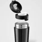 ⁦كوب حراري سعة 450 مل – ستانلس ستيل عازل مزدوج و مقاوم للتسرب – بني⁩ - الصورة ⁦4⁩