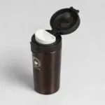 ⁦كوب حراري سعة 450 مل – ستانلس ستيل عازل مزدوج و مقاوم للتسرب – بني⁩ - الصورة ⁦3⁩