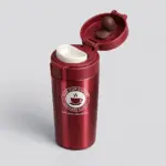 ⁦كوب حراري سعة 450 مل – ستانلس ستيل عازل مزدوج و مقاوم للتسرب – أحمر⁩ - الصورة ⁦3⁩